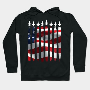 Fighter Jet Airplane USA Flag 4th Of July Patriotic Hoodie